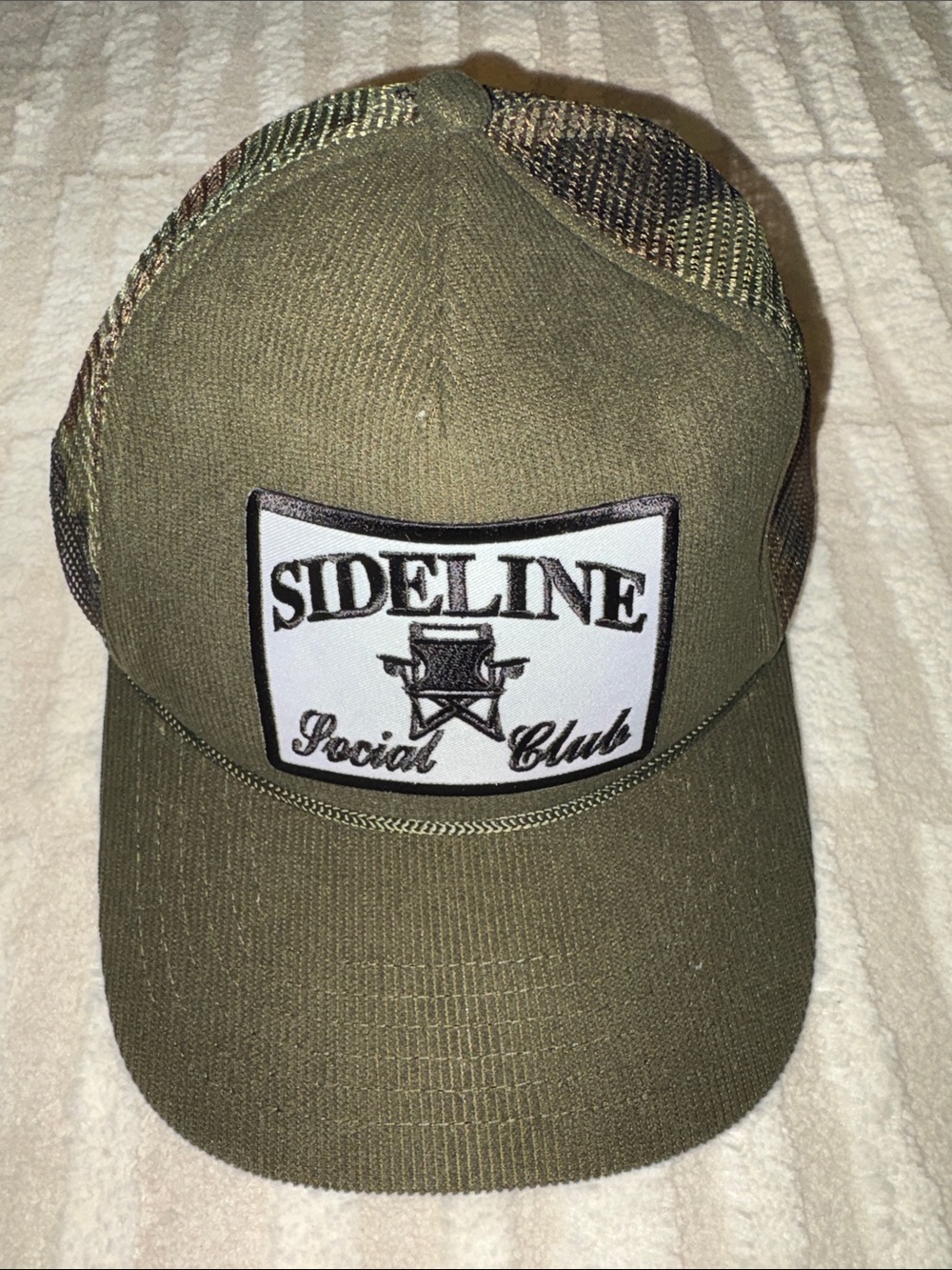 NWT “Sideline Social Club” Olive Trucker Hat